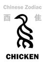 Astrology: CHICKEN / ROOSTER (sign of Chinese Zodiac) Royalty Free Stock Photo